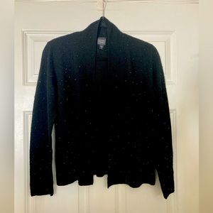 Eileen Fisher Italian Yarn Open Front Cardigan Black Petite Medium